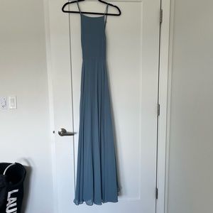 Lulu’s blue cross back maxi dress small homecoming/prom